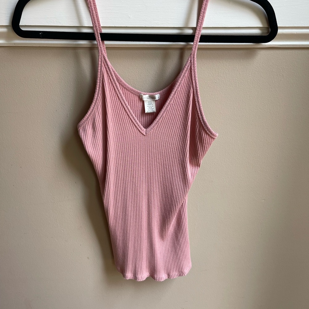 Bozzolo Pink Ribbed Fitted Bodysuit
